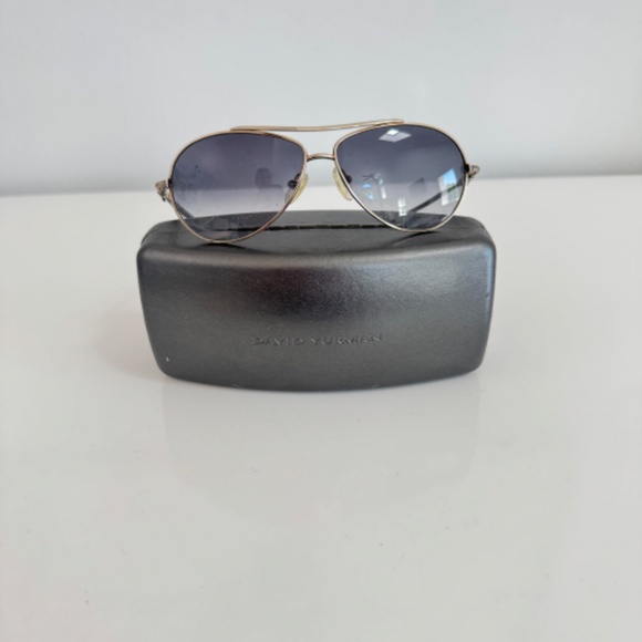 Rare David Yurman Women\'s Aviator Sunglasses DY007 Palladium Buckle Silver +Case main image 5